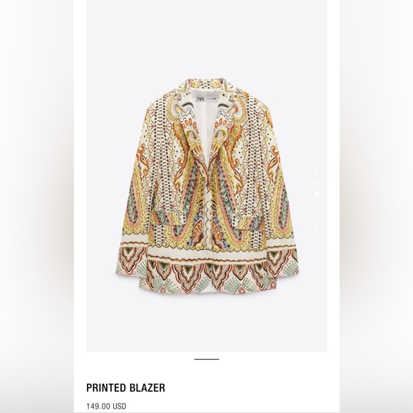 ZARA LINEN BLEND PRINTED SUIT size XL - Picture 4 of 14